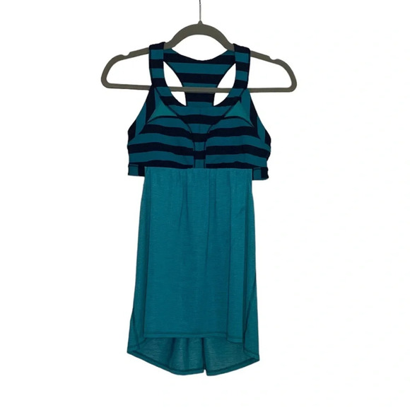 Lululemon 2 in Run Tank Top in Micro Macro Stripe Surge Blue - Picture 3 of 10